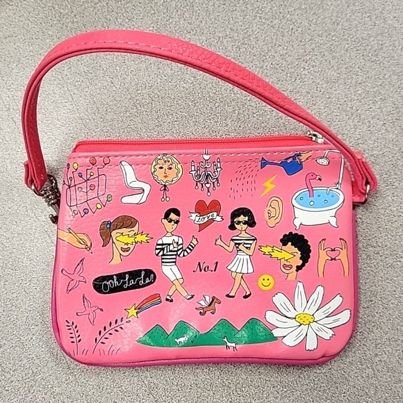 OOH LA LA! 😍 3-ways Pink Leather Wristlet Pouch from KOREA [BNIB] - Picture 1 of 12